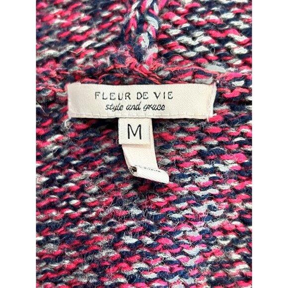 Fleur De Vie Collection Multicolored Long Cardigan Hooded Sweater Medium - Picture 5 of 6